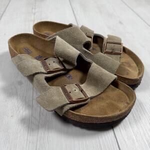 BIRKENSTOCK Arizona Soft Footbed Sandal Taupe Women Size 38 Casual Comfort Slide